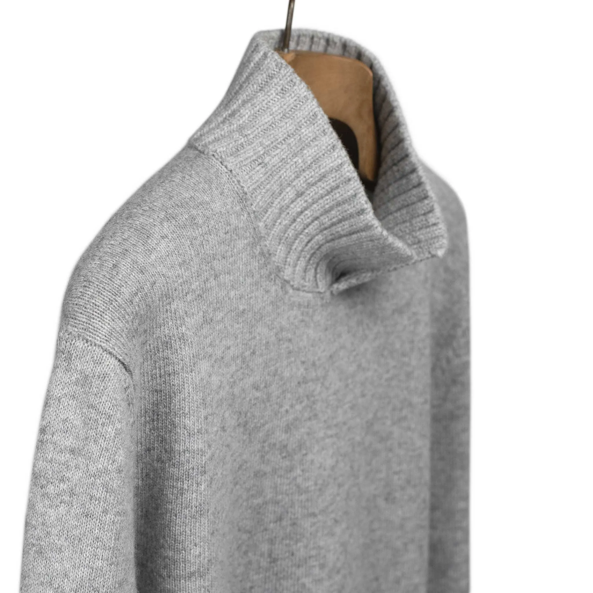 Aalbano convertible mock neck sweater in grey wool