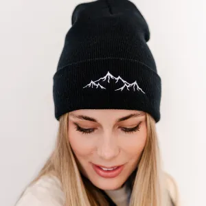 ADULT BEANIE - Mountain Range - Black