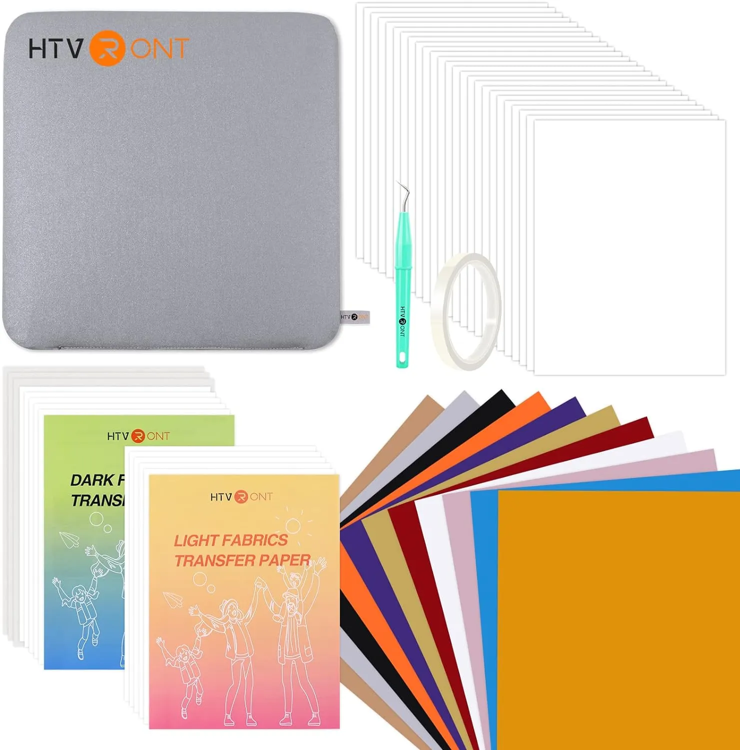 [All in Bundle]HTVRONT Hat Heat Press Machine All-in Bundle(Baseball Cap Blank*6 100pcs HTV&Sublimation Materials&Tools ≥185＄)