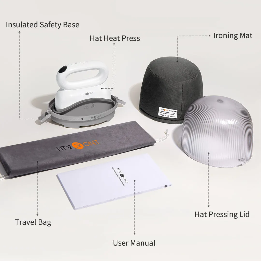 [All in Bundle]HTVRONT Hat Heat Press Machine All-in Bundle(Baseball Cap Blank*6 100pcs HTV&Sublimation Materials&Tools ≥185＄)