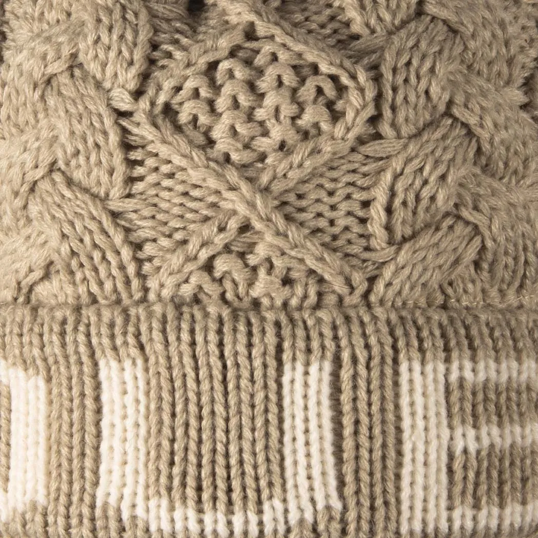 Aran Cable Dublin Pom Pom Beanie Hat