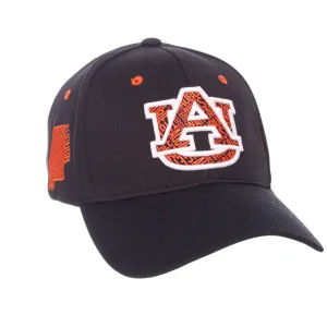 Auburn Tigers Zephyr Dark Navy "Rambler" Structured Stretch Fit Hat Cap (M/L)