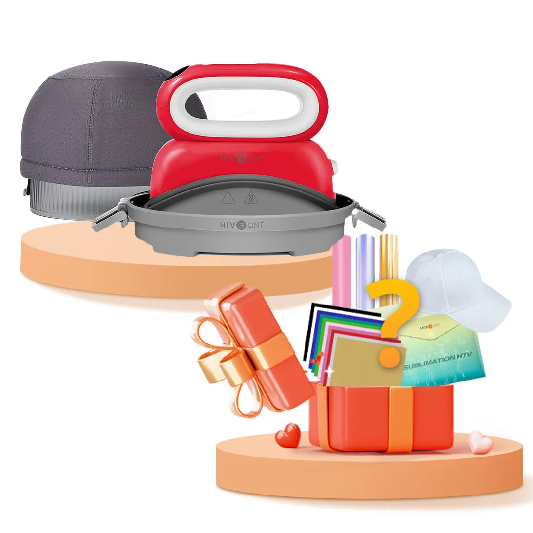 【BF Deals】HTVRONT Hat Heat Press Machine With Luckybox For Free,for trucker hat&cap