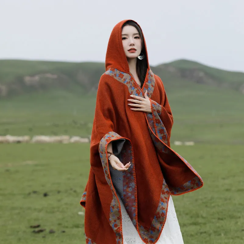 Big Cape, Comfortable Breathable Scarf, Ethnic Style Shawl Cape