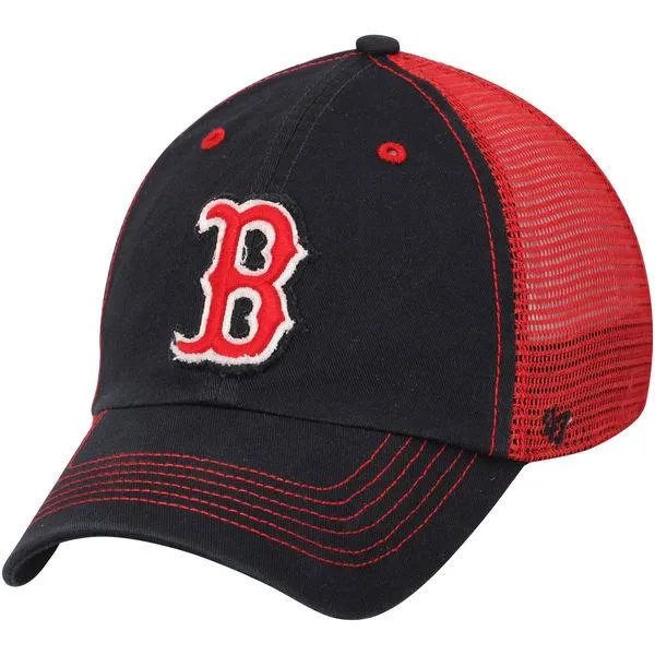 Boston Red Sox 47 Brand Navy Red Taylor Closer Mesh Stretch Fit Slouch Hat Cap