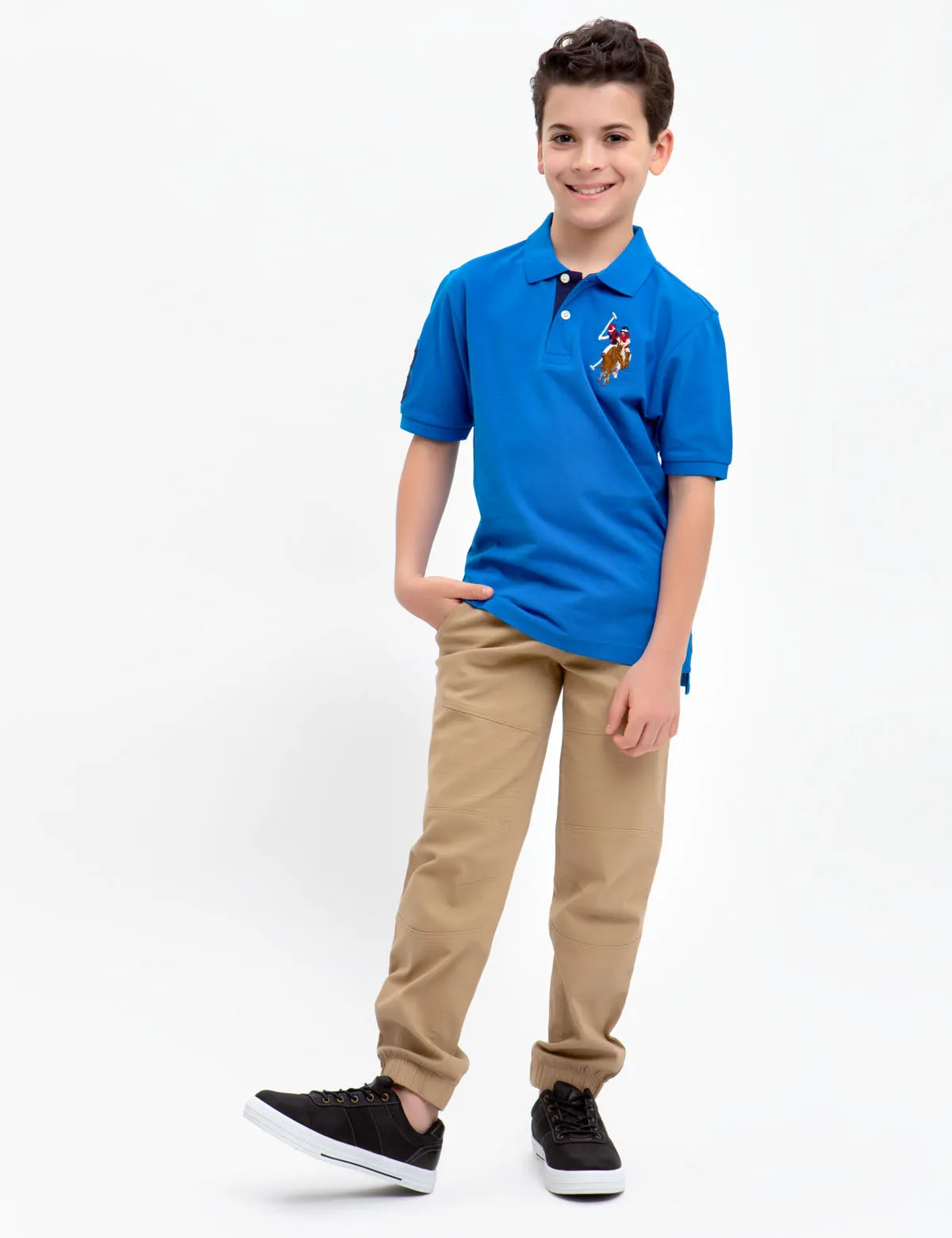 Boys Multi-Color Big Logo Polo Shirt