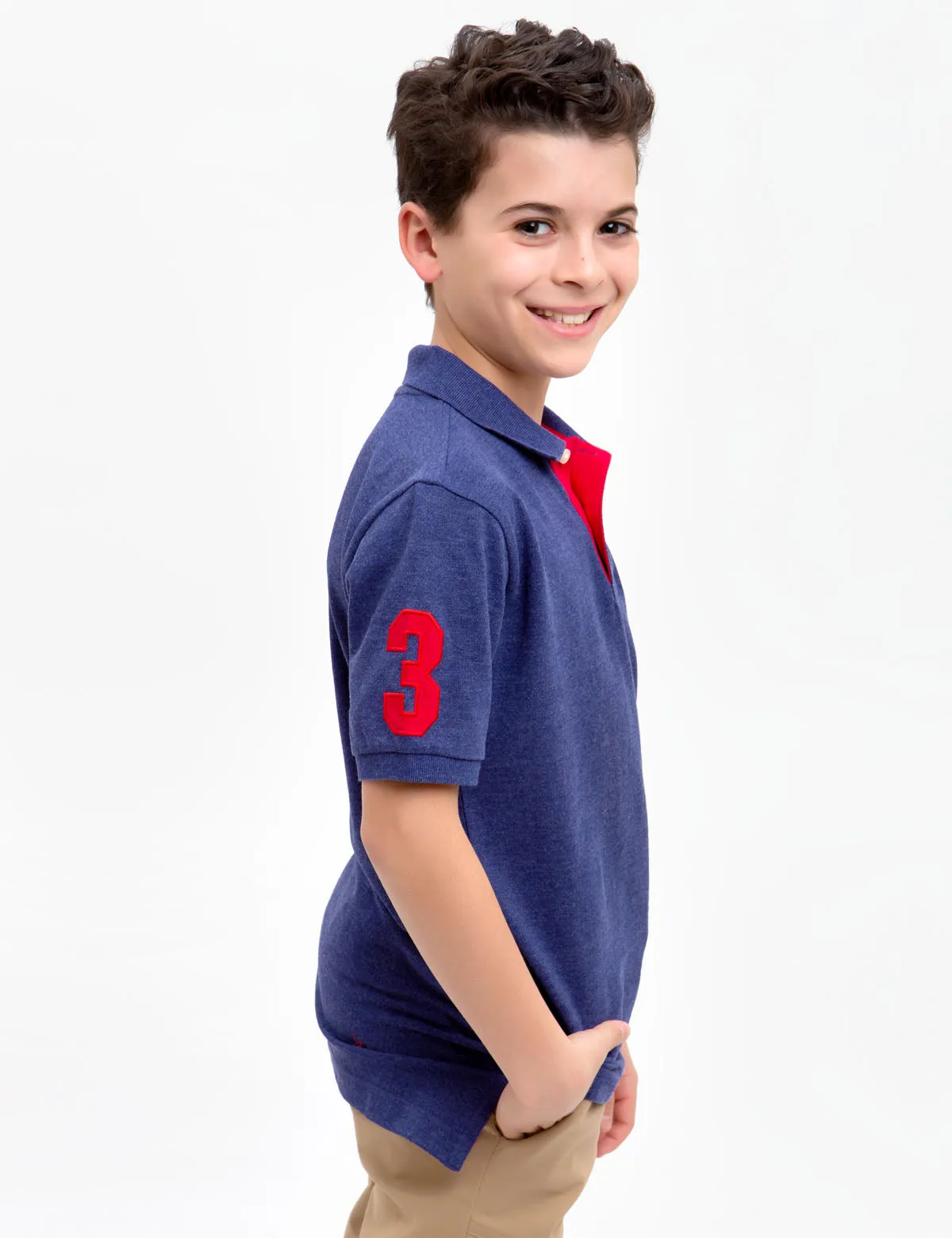 Boys Multi-Color Big Logo Polo Shirt