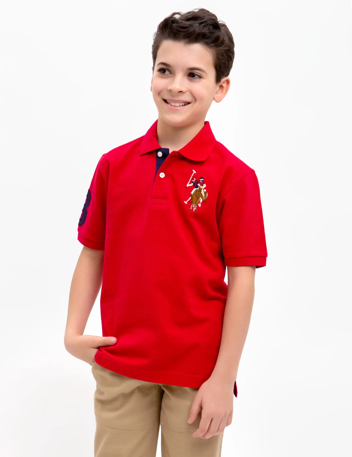 Boys Multi-Color Big Logo Polo Shirt