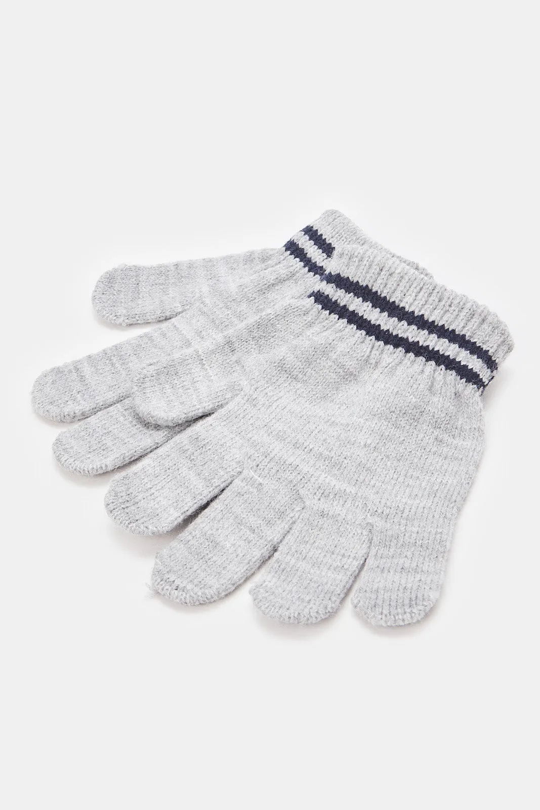 Boys Navy And Grey Knitted Set (3 Piece)