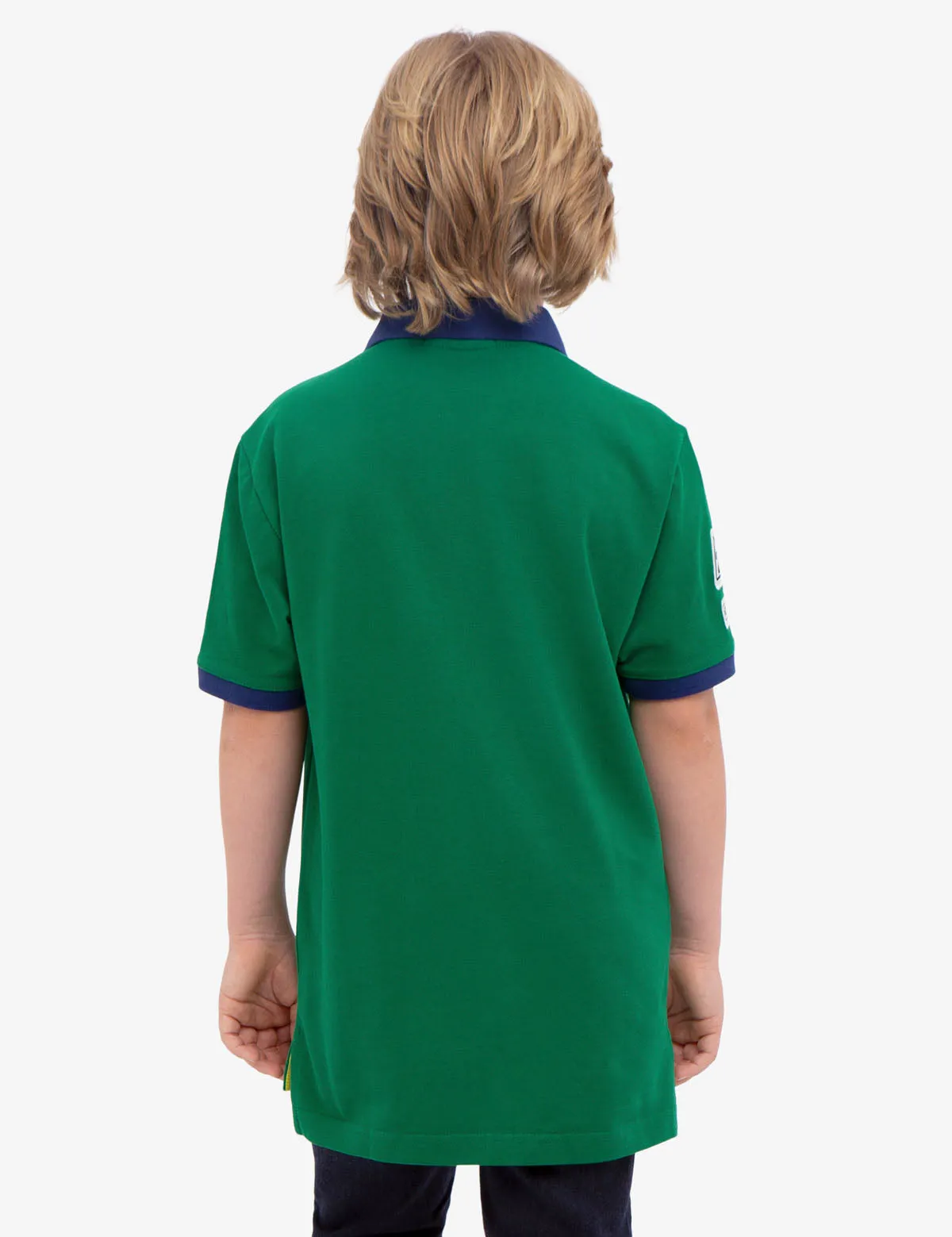 BOYS PIQUE VERTICAL COLORBLOCK POLO SHIRT