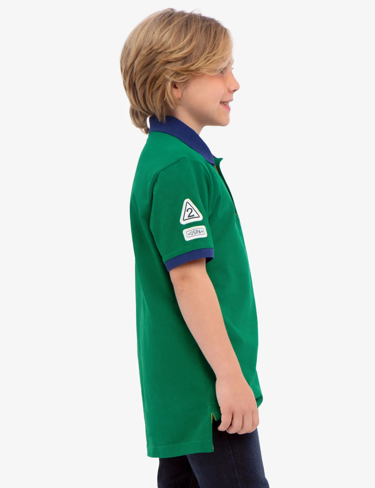 BOYS PIQUE VERTICAL COLORBLOCK POLO SHIRT