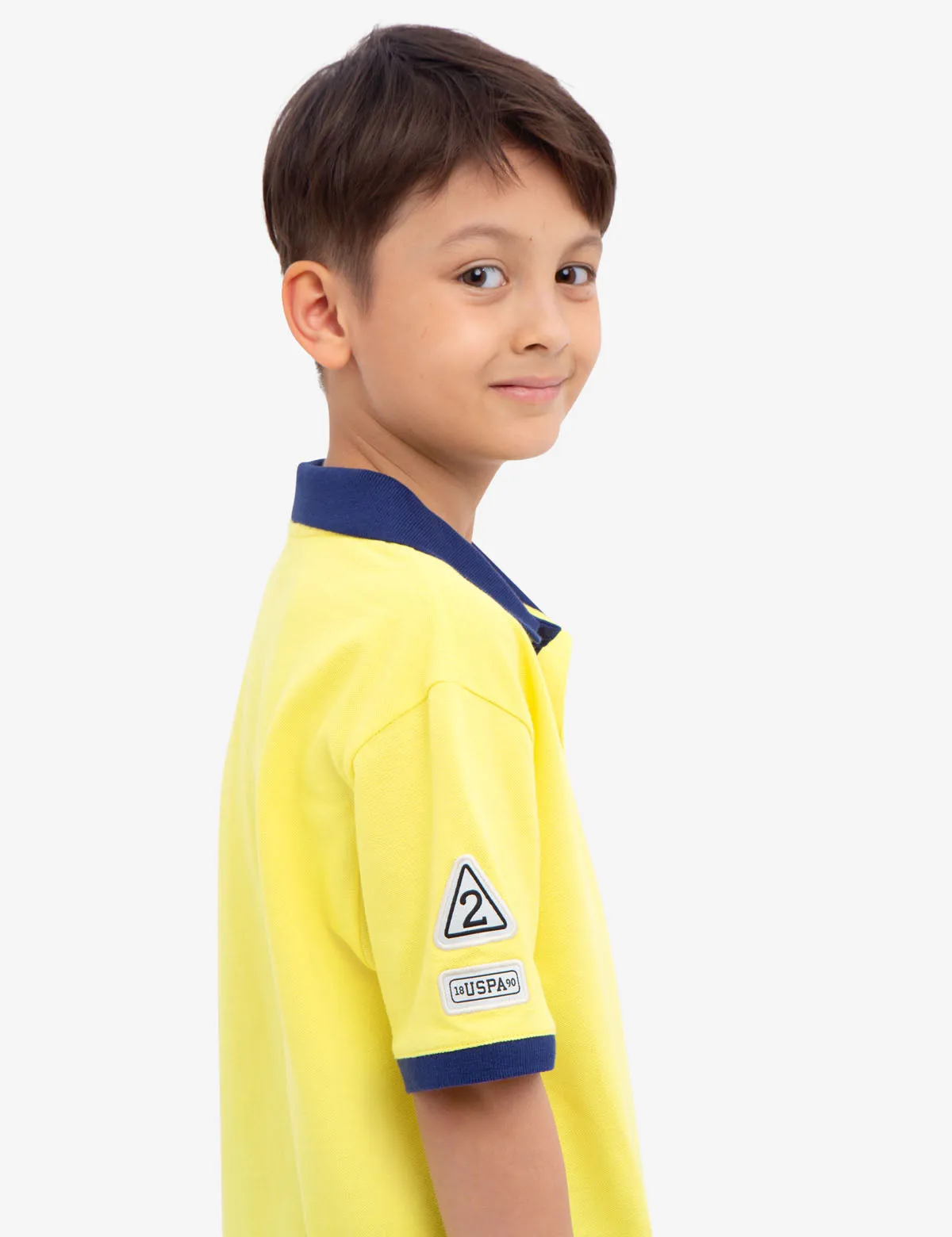 BOYS PIQUE VERTICAL COLORBLOCK POLO SHIRT