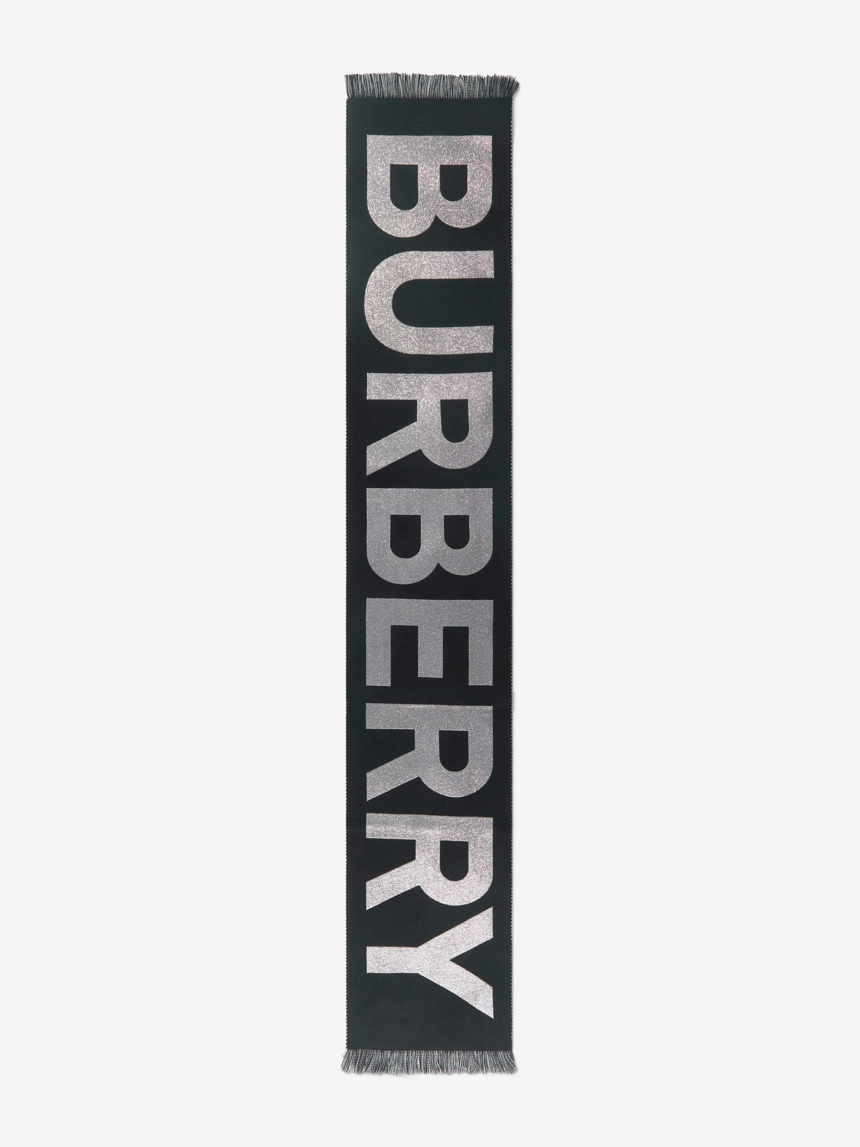 Burberry Kids Wool Logo Scarf In Black