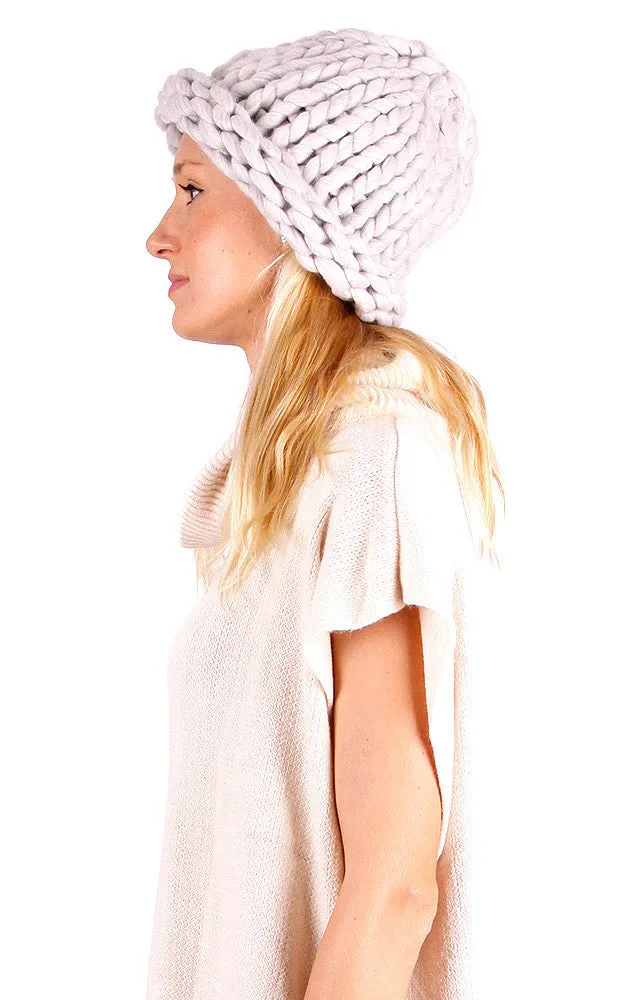 CAP040 Grey Knit Chunky Mango Hat