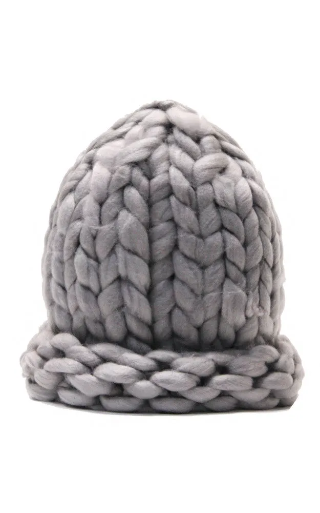 CAP040 Grey Knit Chunky Mango Hat