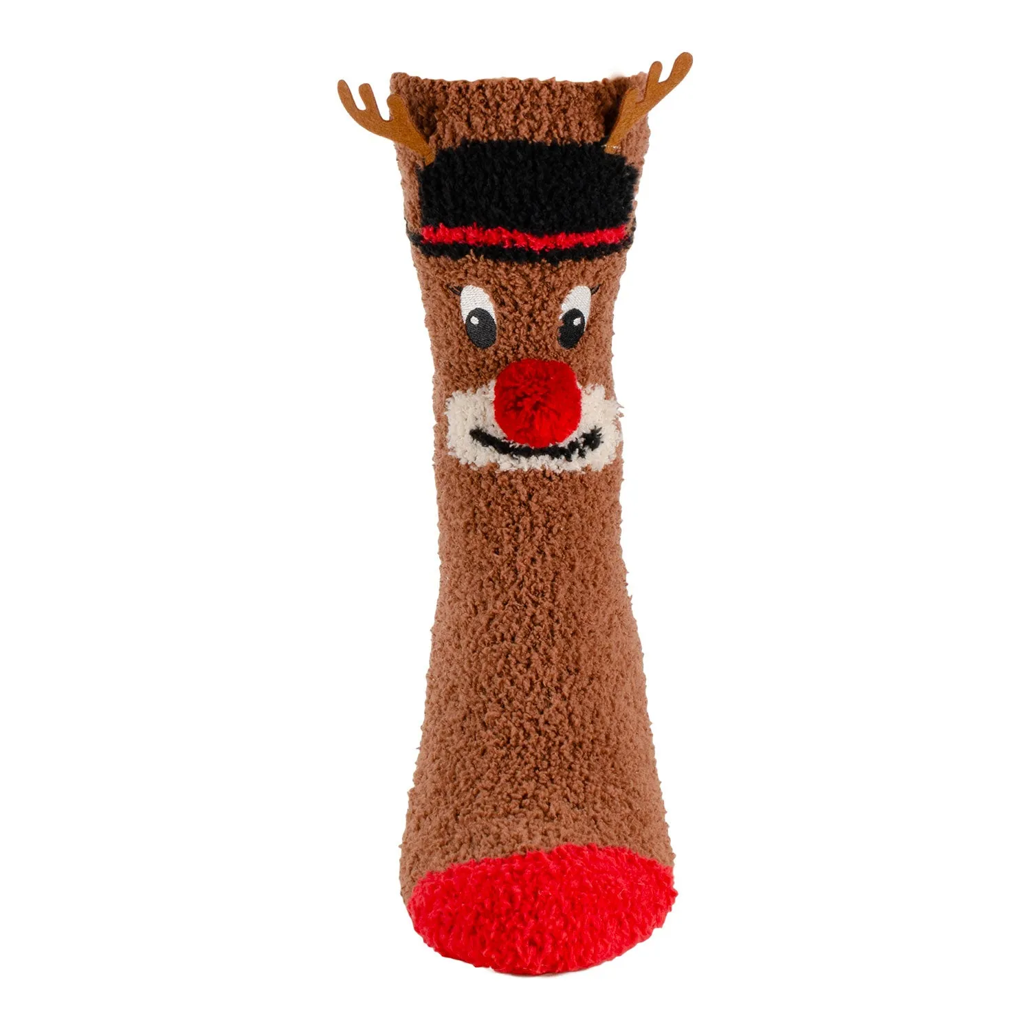 Christmas Reindeer Fuzzy Crew Socks