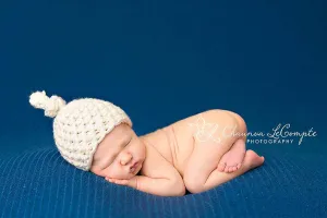 Cream Newborn Knot Hat