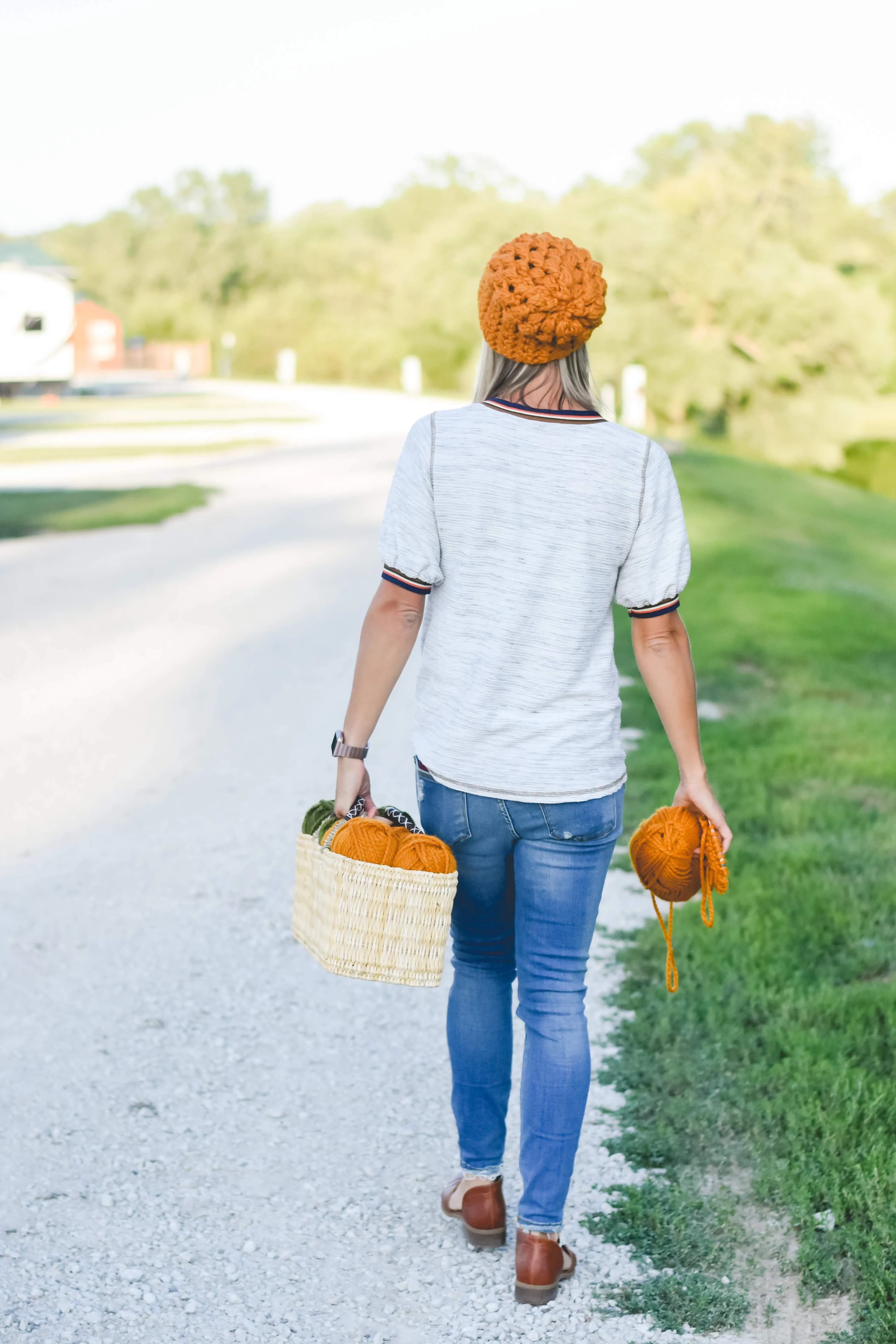 Crochet Puff Stitch Slouch Hat | Butterscotch