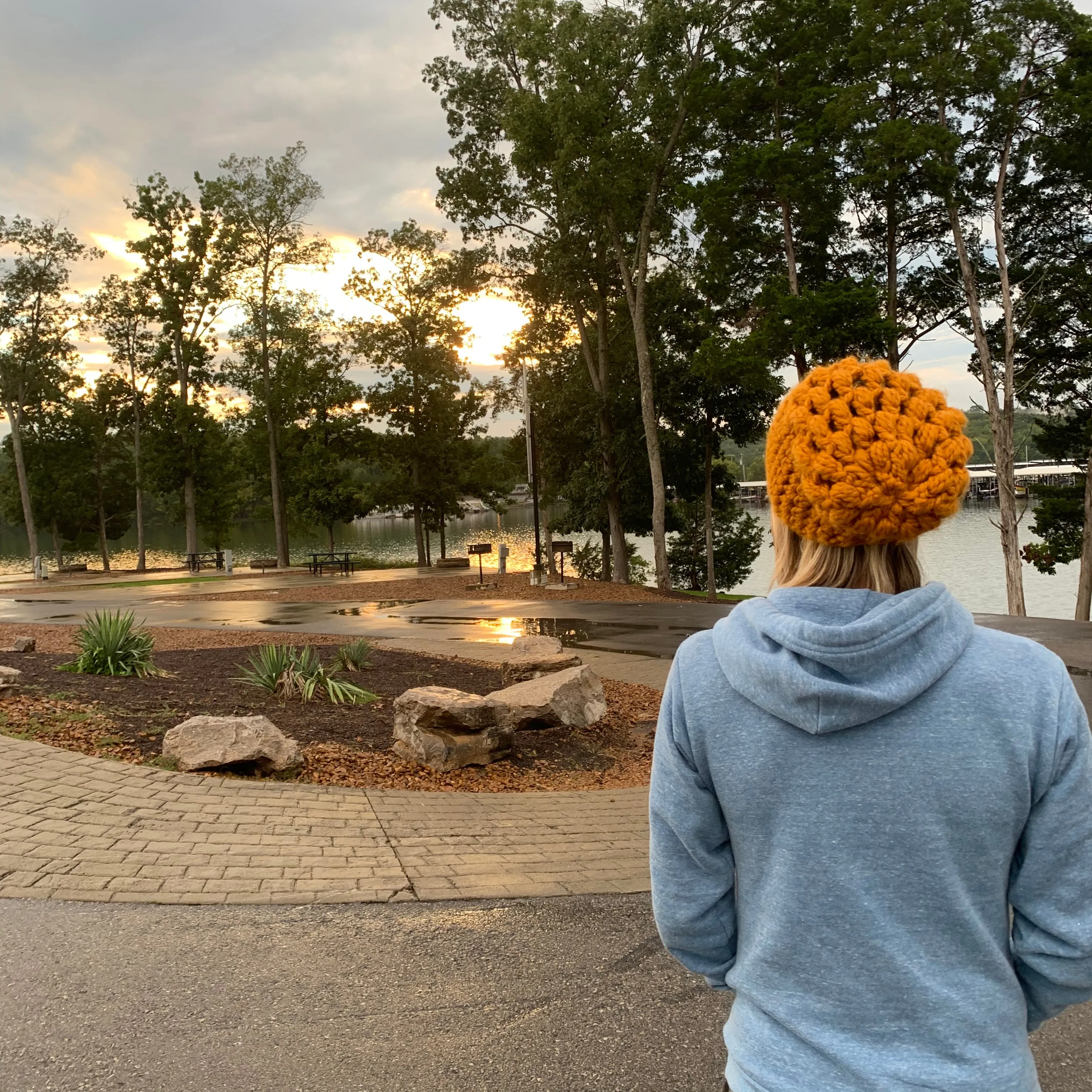 Crochet Puff Stitch Slouch Hat | Butterscotch