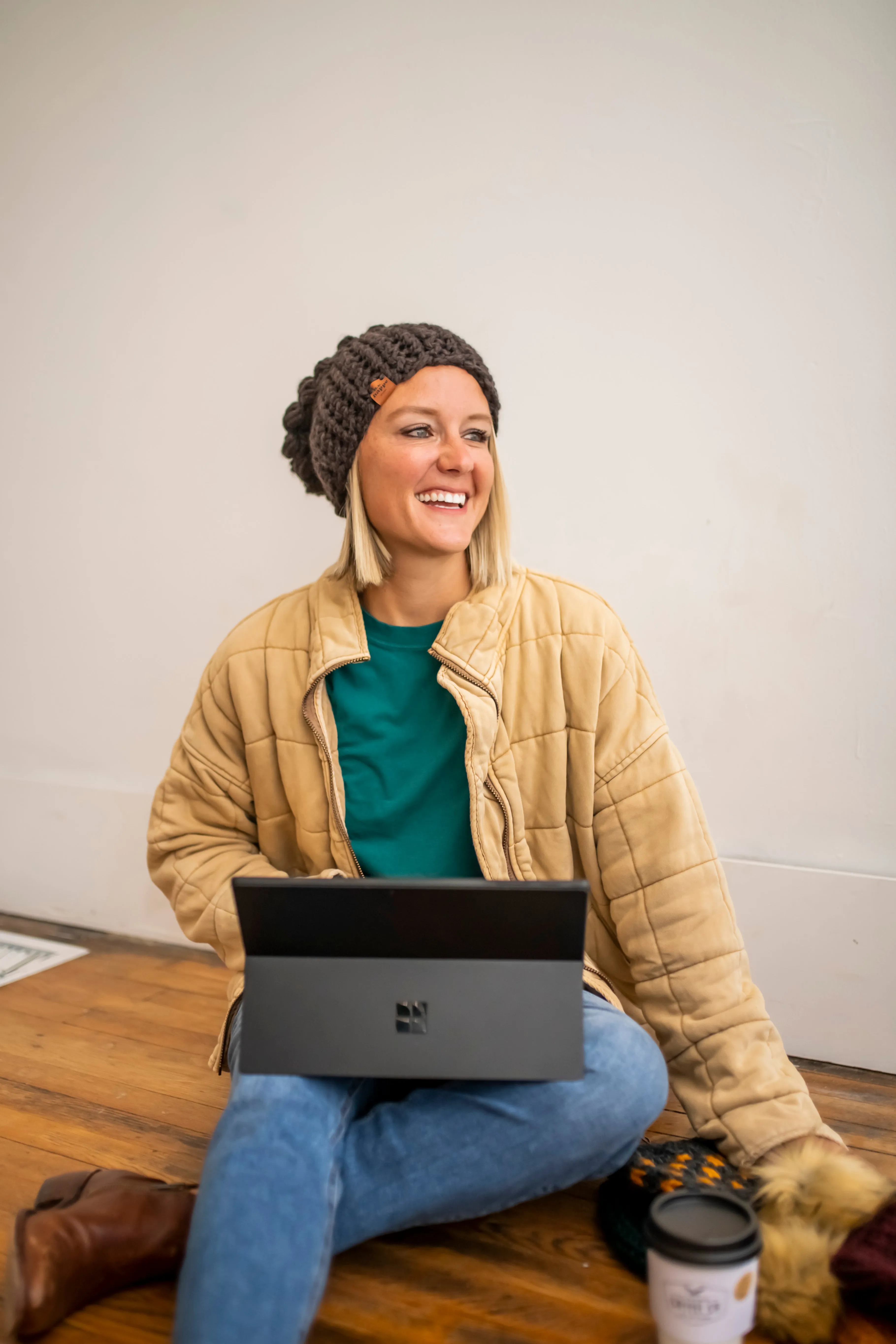 Crochet Puff Stitch Slouch Hat | Walnut