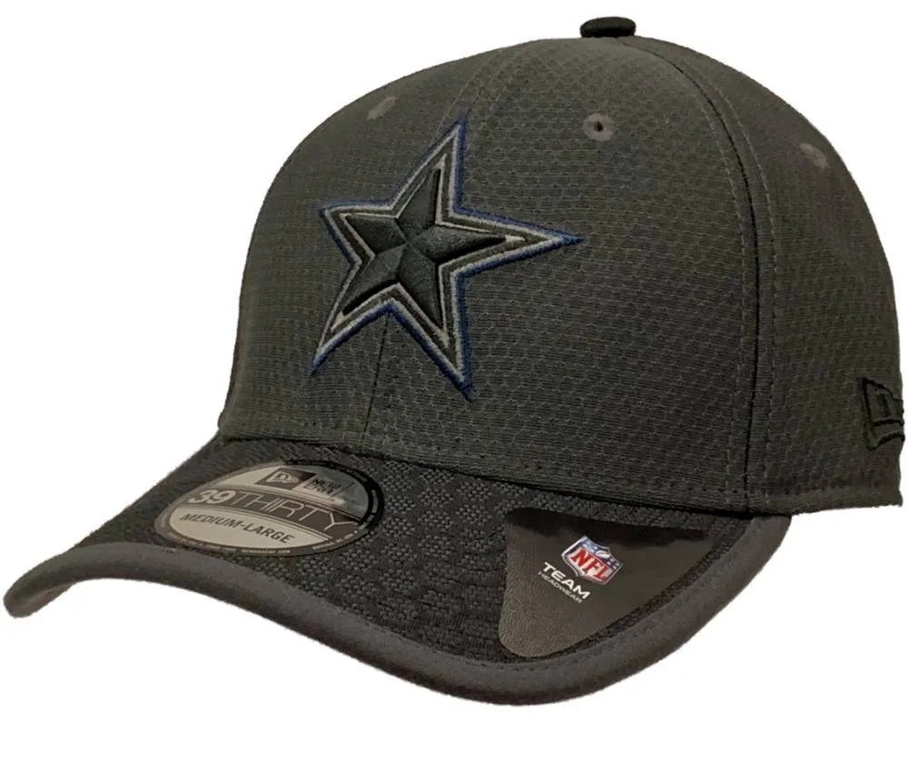 Dallas Cowboys New Era 39THIRTY Gray Structured Stretch Fit Hat Cap (M/L)