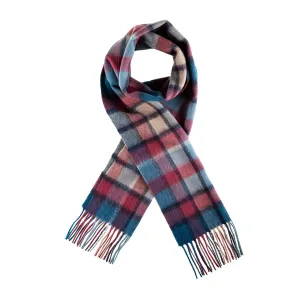 Edinburgh 100% Lambswool Scarf  Artillery Check Ashley Blue/Pink