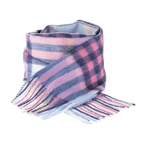 Edinburgh 100% Lambswool Scarf  Chequer Tartan - Pastel Pink