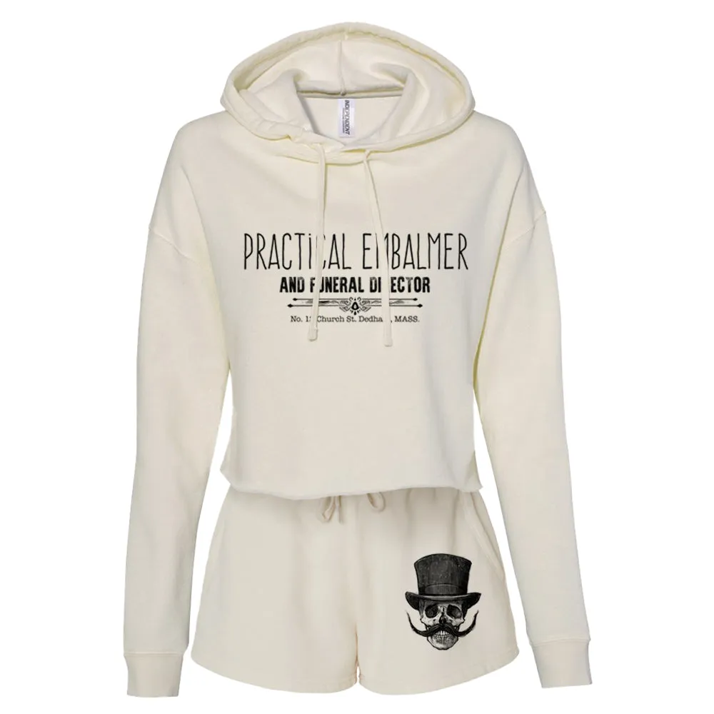 Embalmer: Undertaking Elegance Women's Cropped Hoodie Outfit