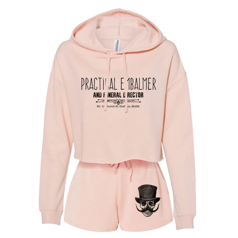 Embalmer: Undertaking Elegance Women's Cropped Hoodie Outfit