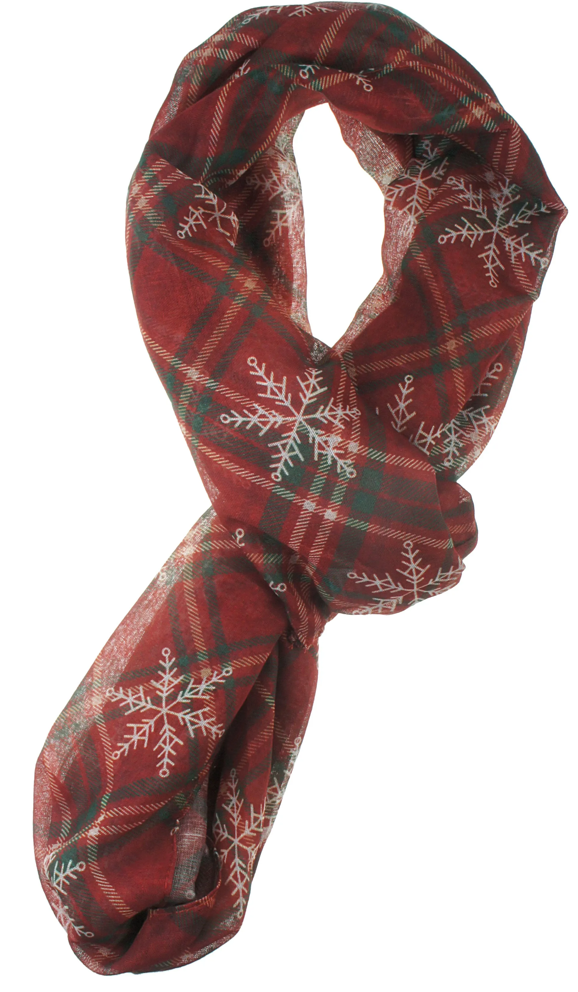 Fall Winter Soft Lightweight Sheer Infinity Christmas Scarf for Women