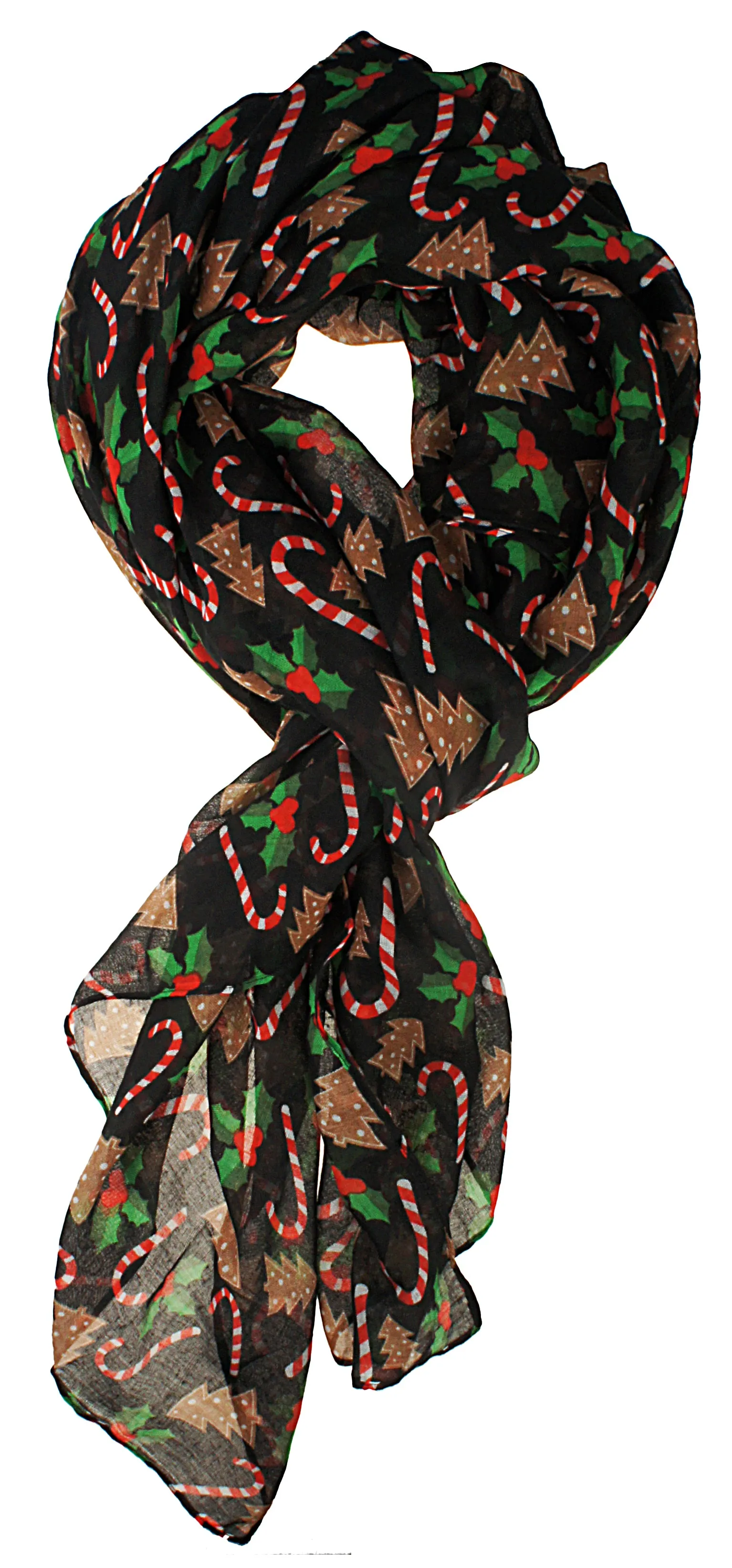 Fall Winter Soft Lightweight Sheer Infinity Christmas Scarf for Women