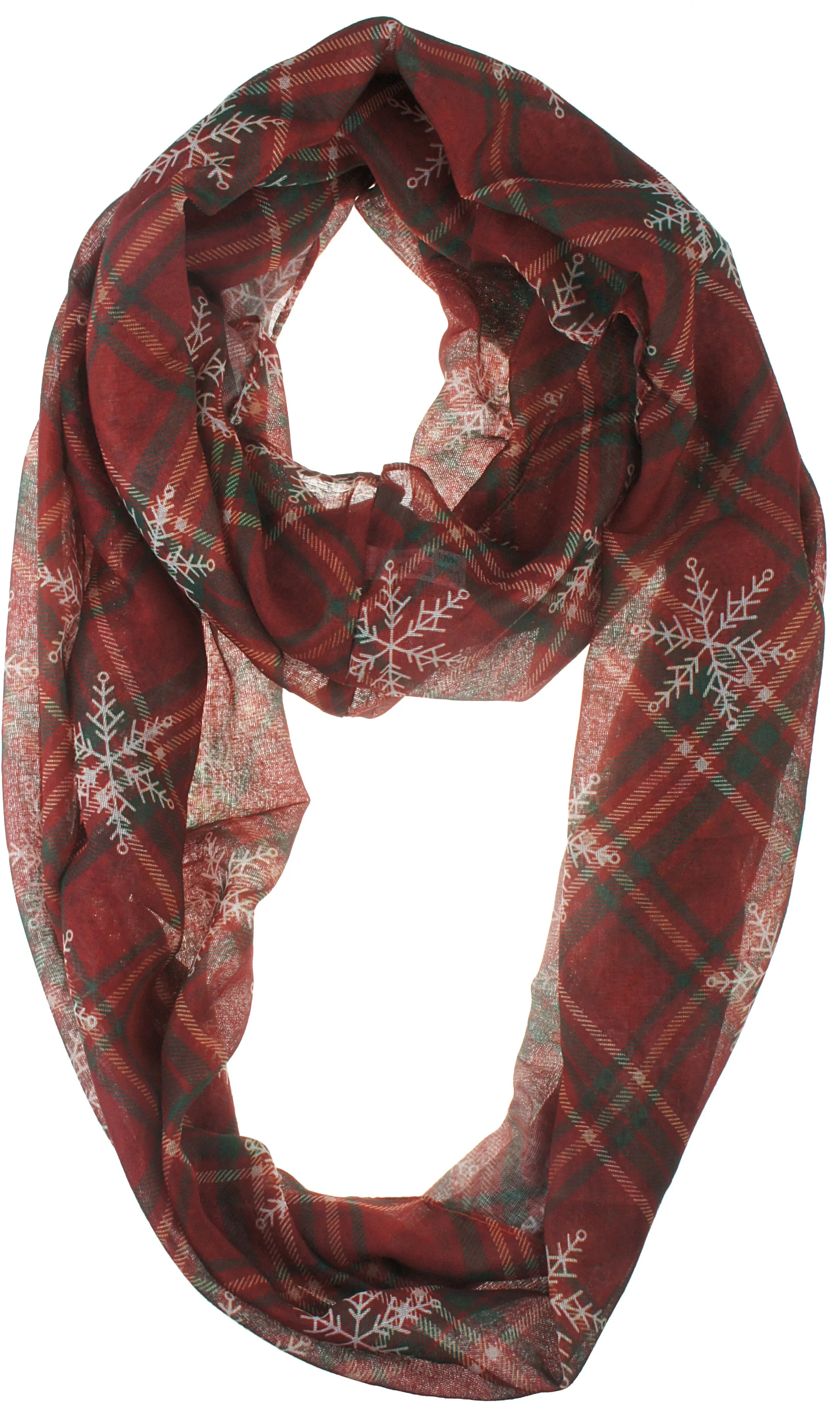 Fall Winter Soft Lightweight Sheer Infinity Christmas Scarf for Women