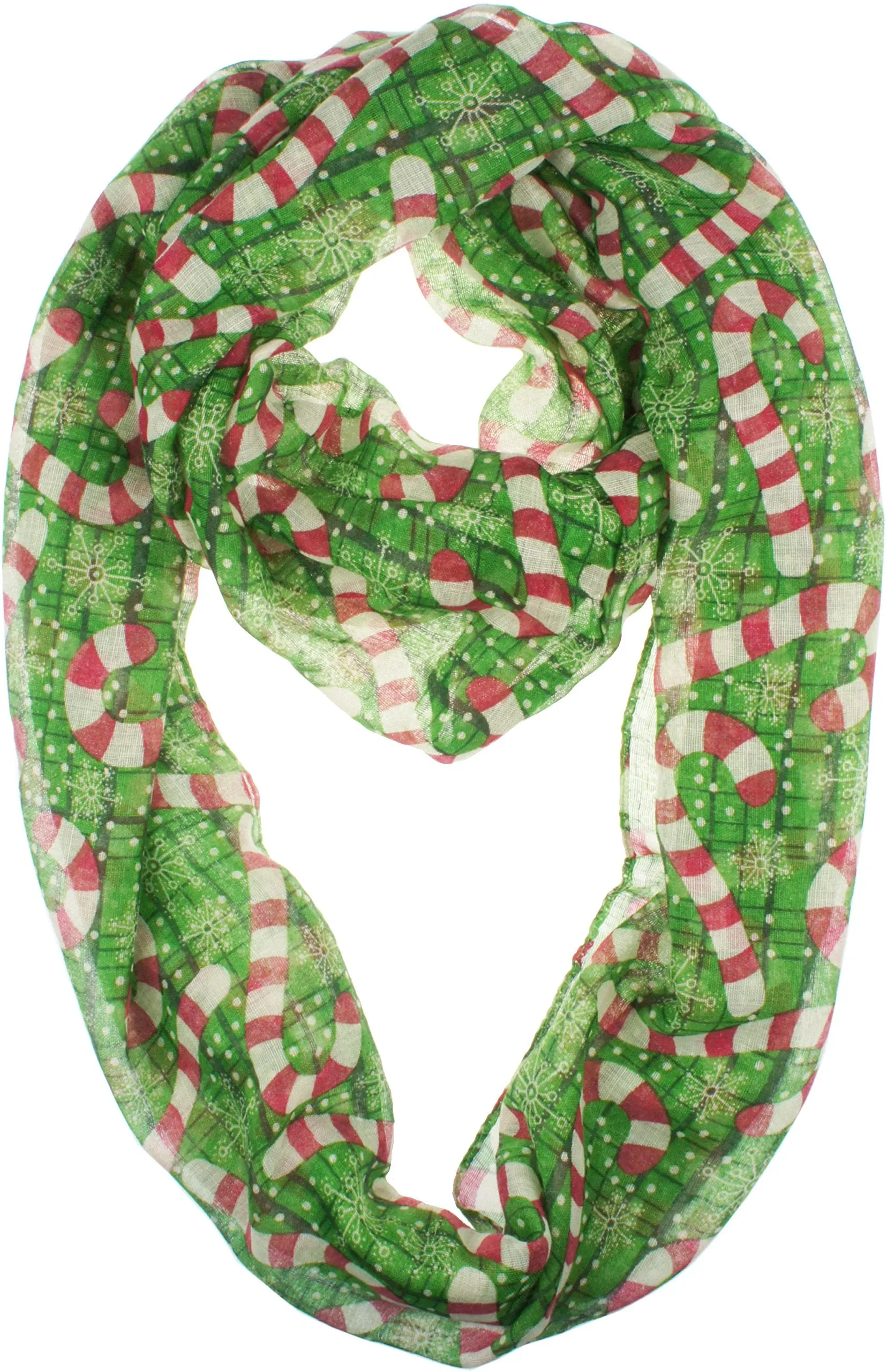 Fall Winter Soft Lightweight Sheer Infinity Christmas Scarf for Women