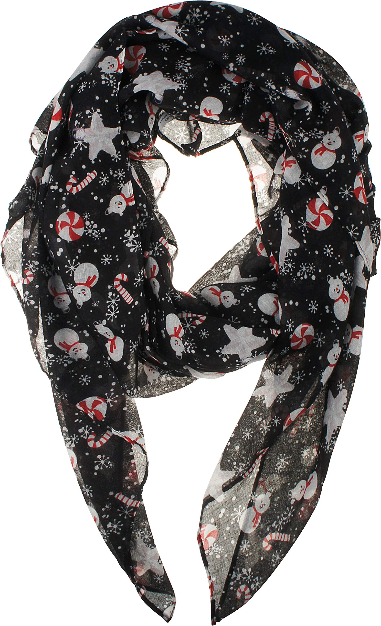 Fall Winter Soft Lightweight Sheer Infinity Christmas Scarf for Women