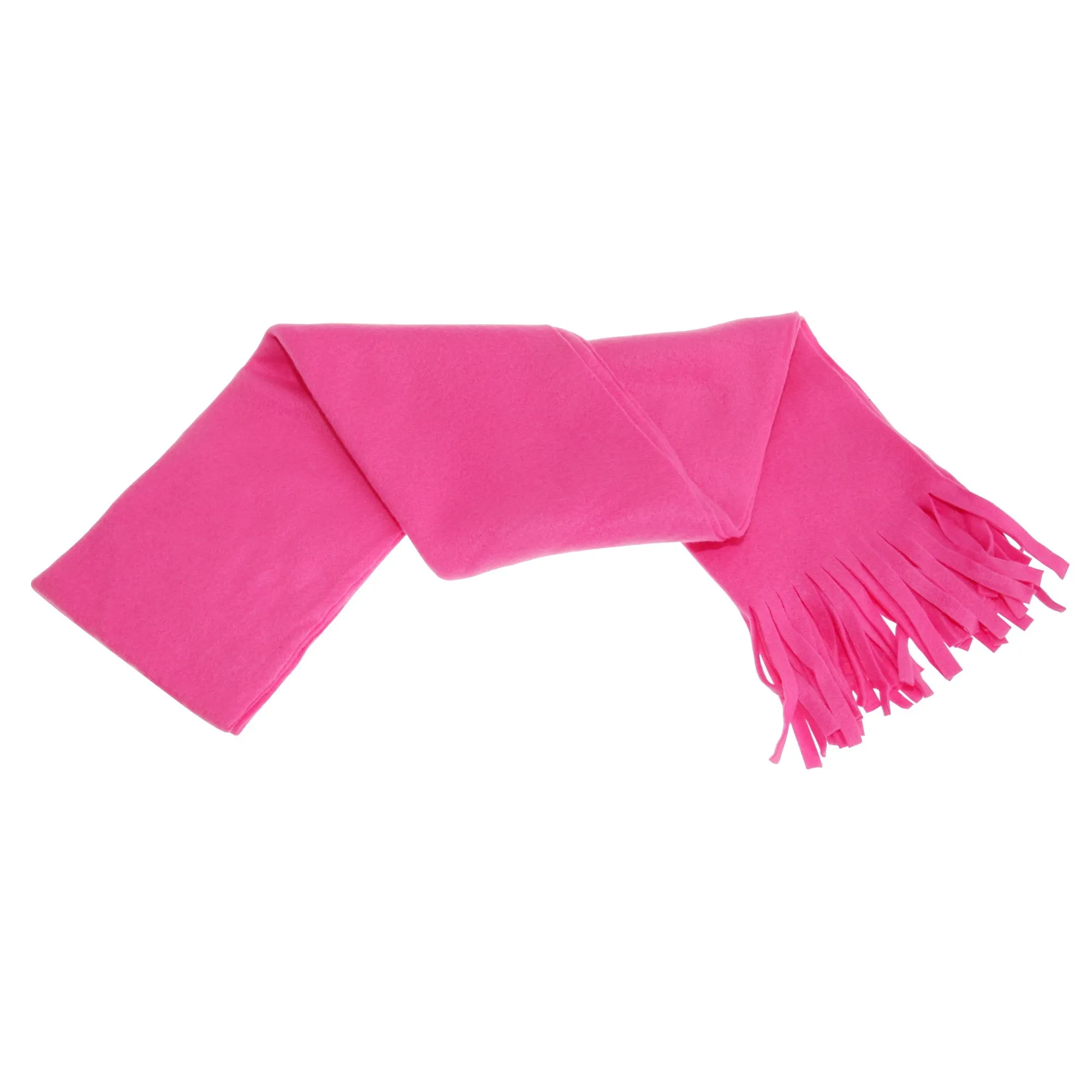 FLOSO Ladies/Womens Plain Thermal Fleece Winter/Ski Scarf With Fringe