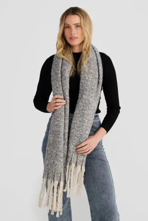 Fluffy Winter Scarf - Grey Marl