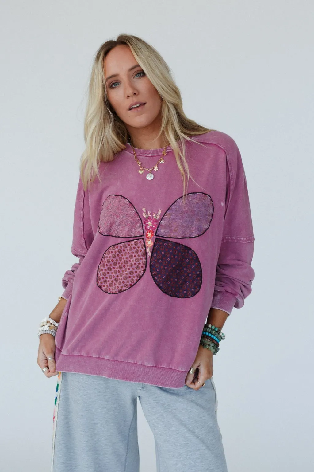 Flutterby Pullover Top - Magenta