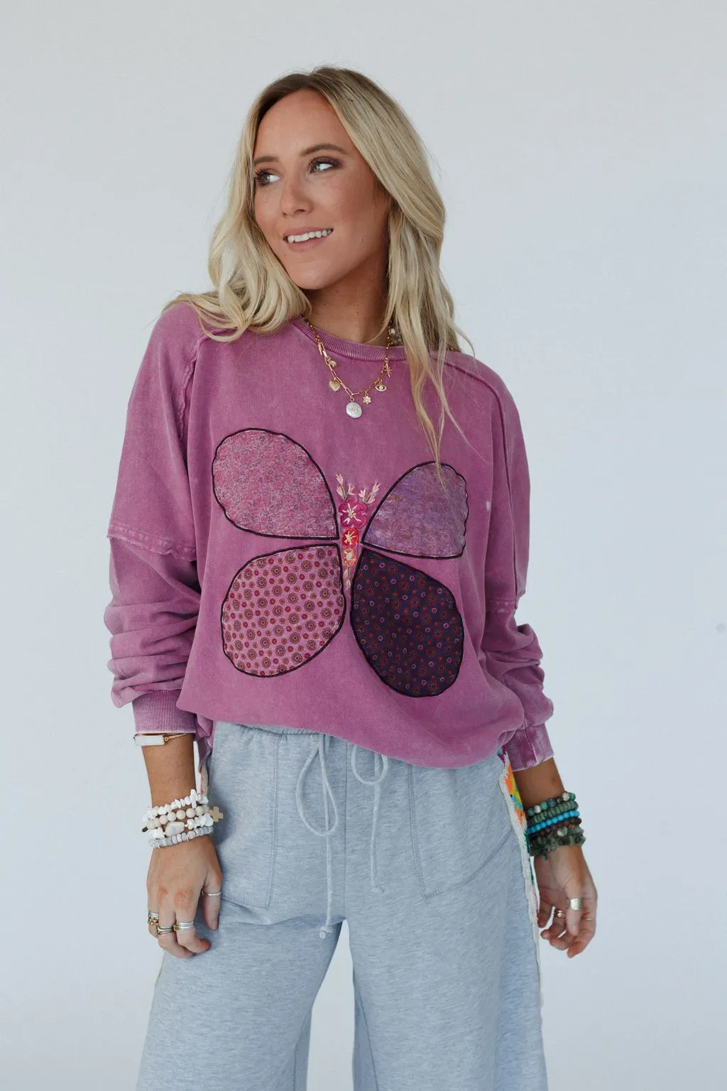 Flutterby Pullover Top - Magenta