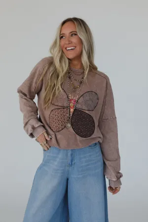 Flutterby Pullover Top - Mocha