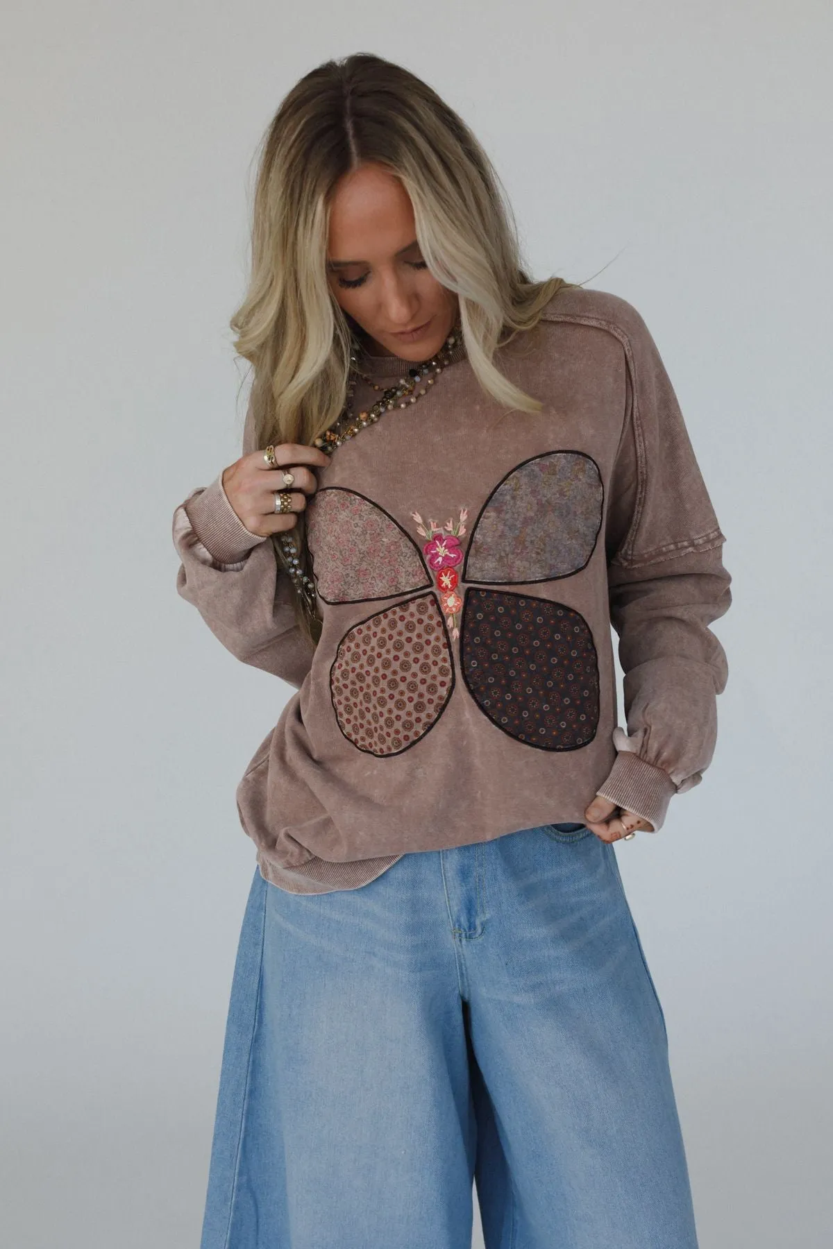 Flutterby Pullover Top - Mocha