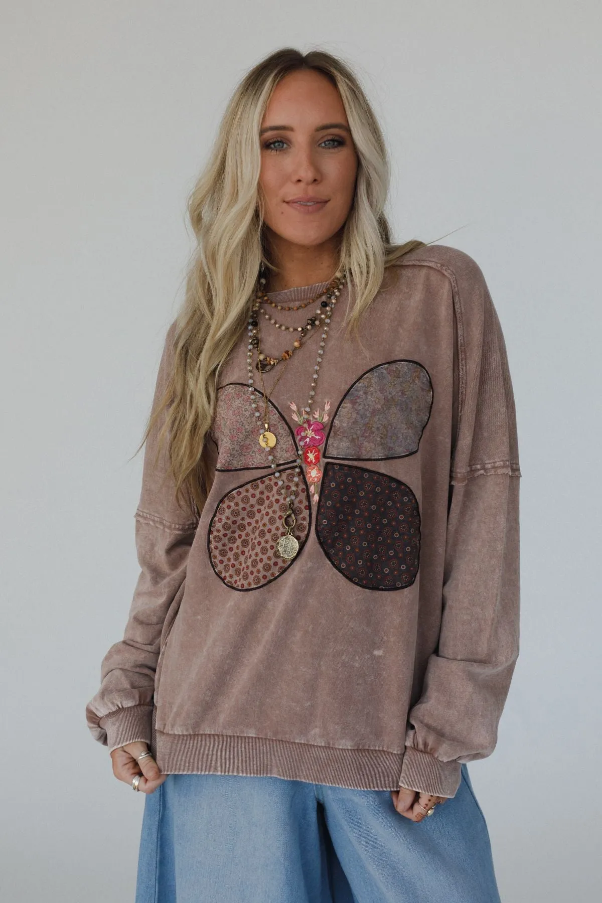 Flutterby Pullover Top - Mocha