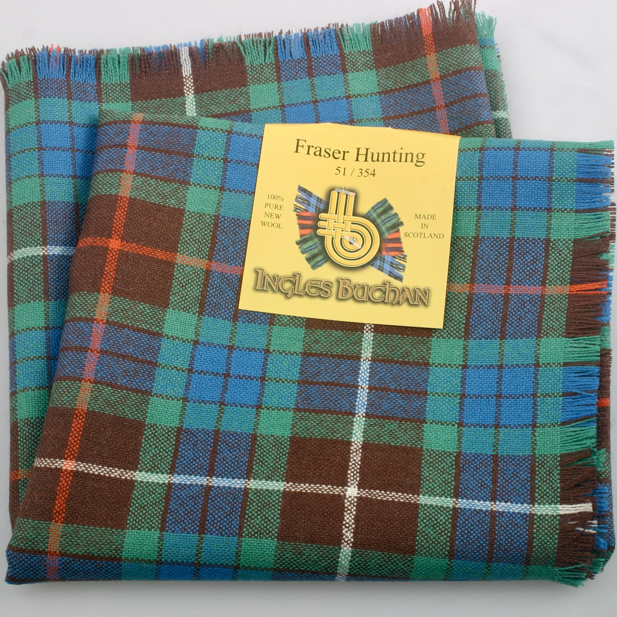 Fraser Hunting Ancient Tartan Wool Headscarf.