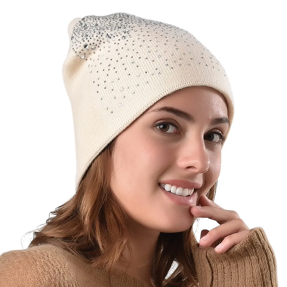 FURTALK Women  Winter Slouchy Beanie Hat with Sequin Drop Shipping B003