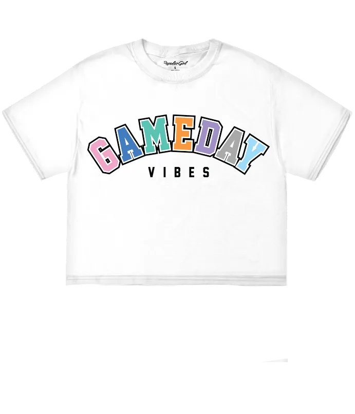 Game Day Multi Color Crop Tee