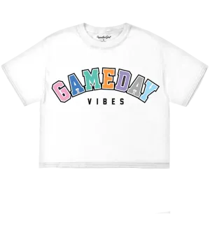 Game Day Multi Color Crop Tee