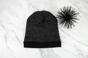 Glazed Black Slouchy Beanie