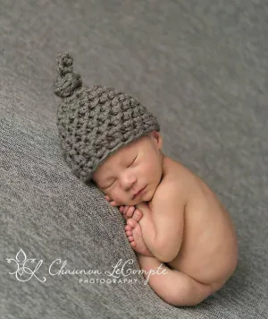 Gray Newborn Knot Hat