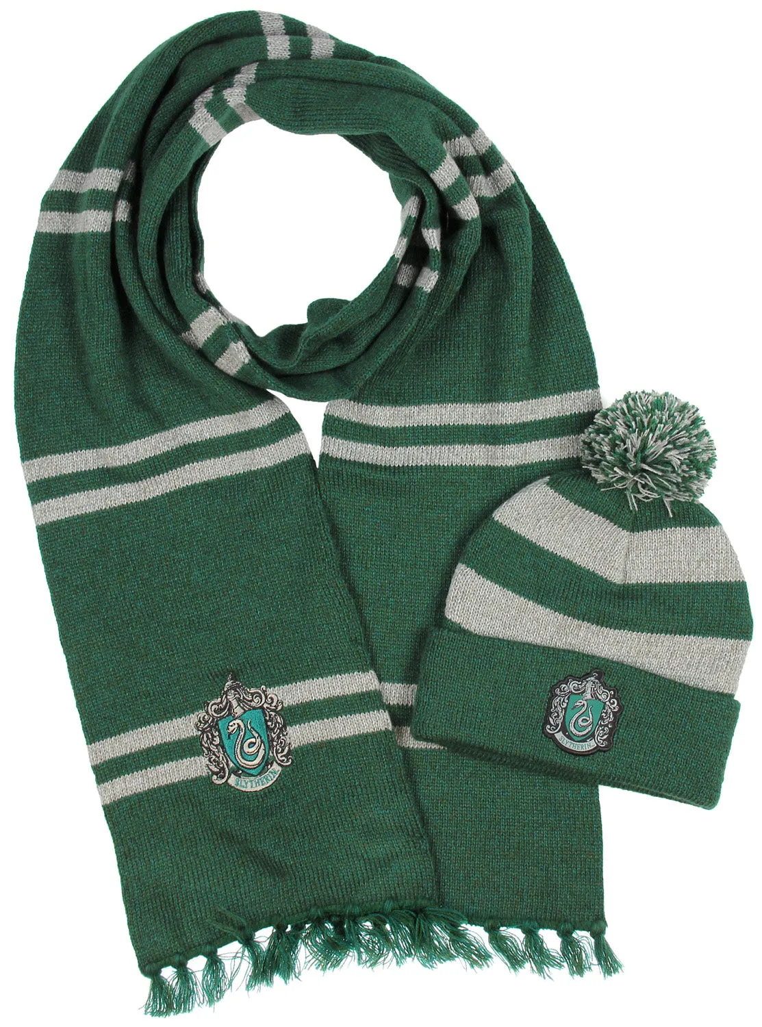 Harry Potter Hogwarts Houses Knit Scarf & Pom Beanie Set