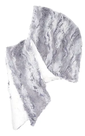 Hoody Scarf - Luxury Faux Fur in Winter River with Cuddly Fur in Ivory  - Sold Out!