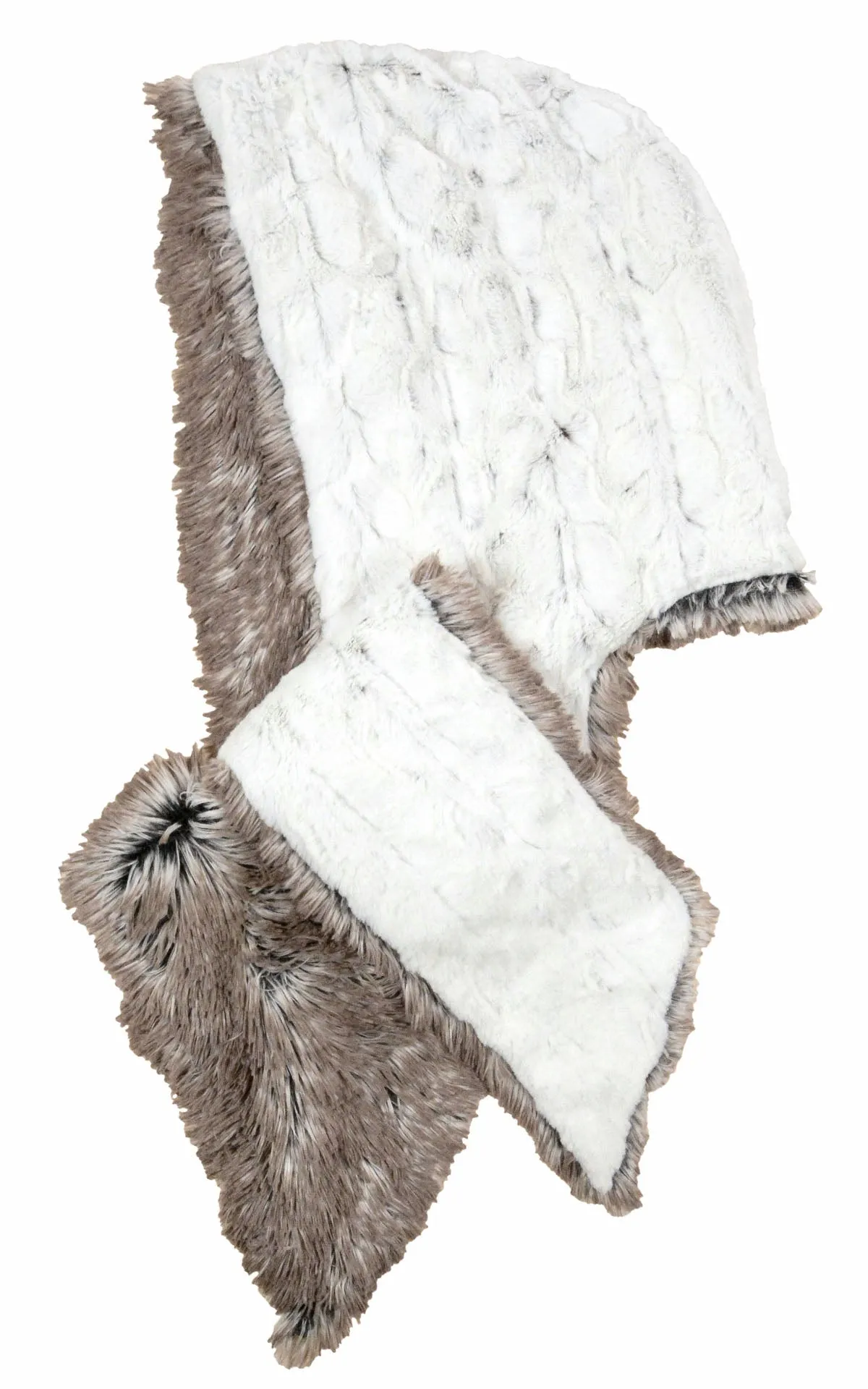 Hoody Scarf - Luxury Faux Fur in Winters Frost with Assorted Faux Furs